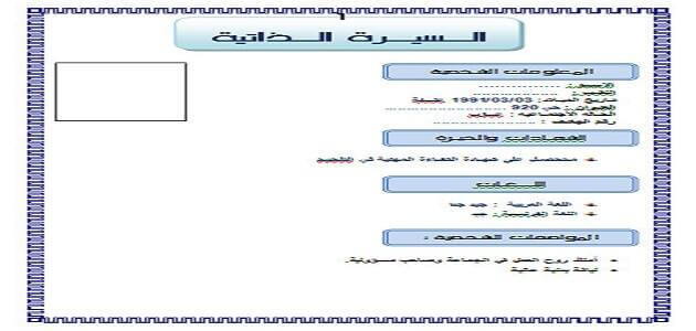 تحميل نموذج سيرة ذاتية باللغة العربية فارغ مقال