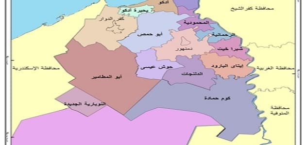 خريطة محافظات الدلتا مصر