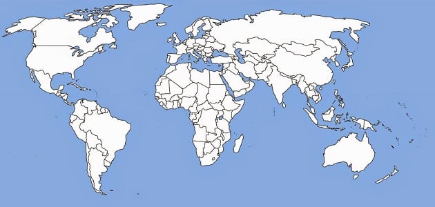 خريطة العالم الصماء بدقة عالية