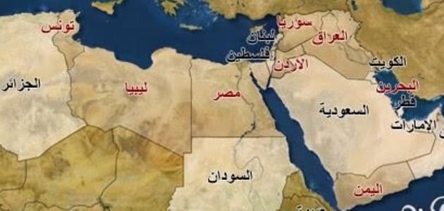 خريطة الوطن العربي كاملة